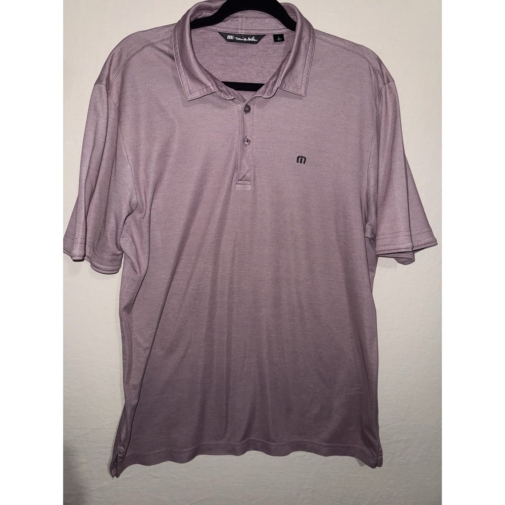 Travis Mathew Polo Shirt Mens Large Dusty Mauve  Solid Short Sleeve Golf Cotton